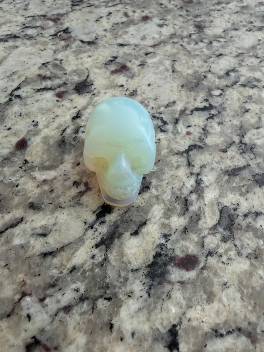 Opalized Pale Green Skull Ring - Women Jewelry